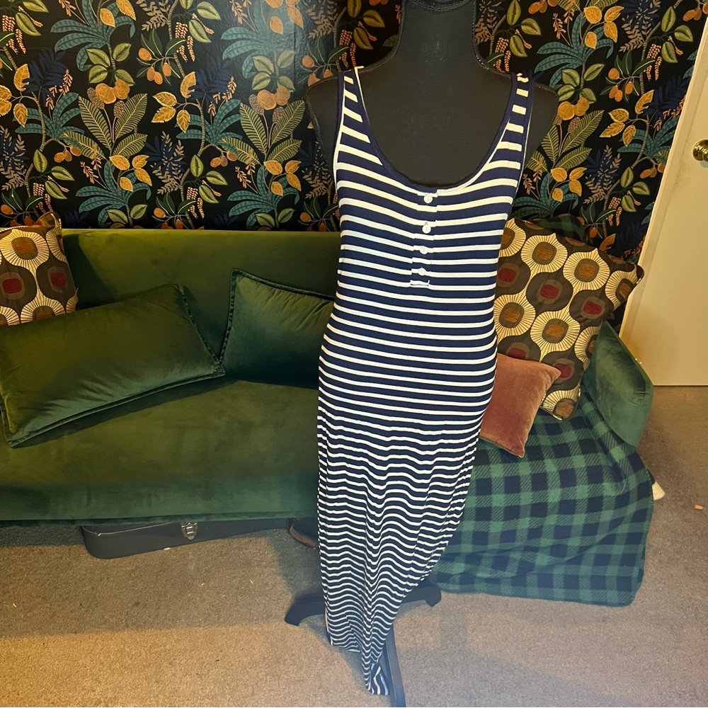 Nautical Navy and White Stripe Summer Maxi